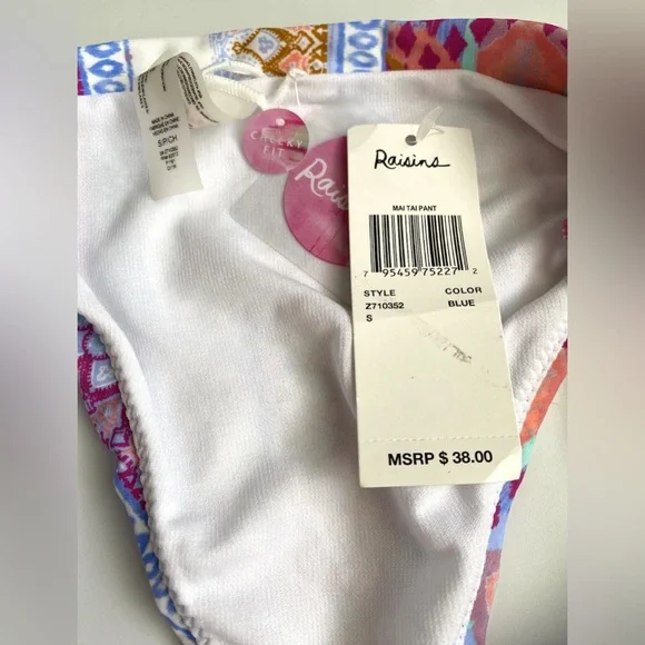 Swimwear Bikini set S Raisins Mai Tai 2 Pc Tribal Colorful Swimsuit Cheeky NEW - Picture 3 of 8